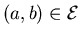 $ (a,b) \in
\mathcal{E}$